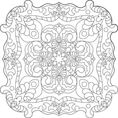 Mandala. Coloring book. Vector illustration.