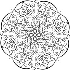 Mandala. Coloring book. Vector illustration.