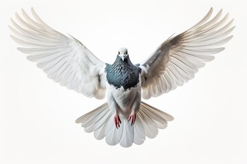 Pigeon isolated on transparent background, White dove isolated over transparent background, Pigeon flying