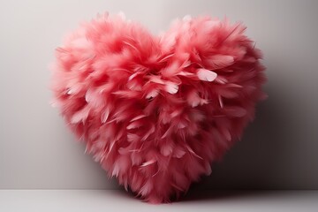 pink plain heart for valentine in white background