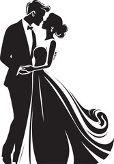 Elegant Serenade Black and White LoveChic Affection Vector Love Duos