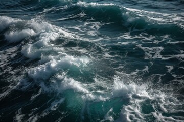 Whirling waves in the sea. Generative AI