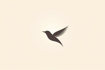 Fototapeta premium A minimalistic logo design of a bird in flight, symbolizing freedom and inspiration, with a clean and simple aesthetic on a white background