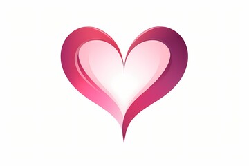 A colorful logo of a simple and clean heart in vibrant shades of pink and red. Isolated on a white solid background