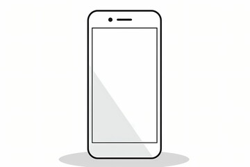 A simple and elegant flat icon of a smartphone, symbolizing technology and connectivity, isolated on a white background