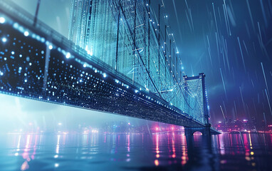 
ponte feita de dados, ciberespaço