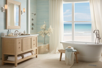 bathroom with bathtub beach house beach view