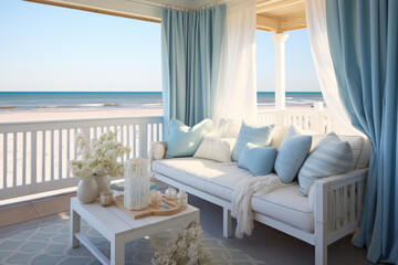 Fototapeta na wymiar living room with a beach view