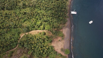 Beach of the island of Saint Vincent in Grand Bahamas drone view