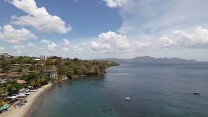 Fototapeta na wymiar Touristic beach of the island of Saint Vincent drone view