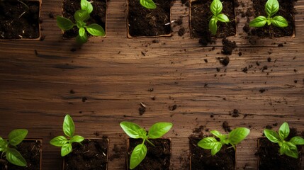 Preparation of seedlings in spring for the greenhouse and garden. A vegetable garden on the balcony. Homemade vegetables and herbs. Indoor flowers and plants. Hobbies and recreation. - obrazy, fototapety, plakaty