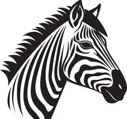 Fototapeta na wymiar Dynamic Zebra Portraits Vector StyleMonochromatic Majesty Zebra Illustration
