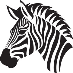 Sleek Silhouette Zebra Vector ImageLinear Beauty Zebra Illustration in Vector