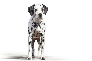 Handsome Dalmatian on white background