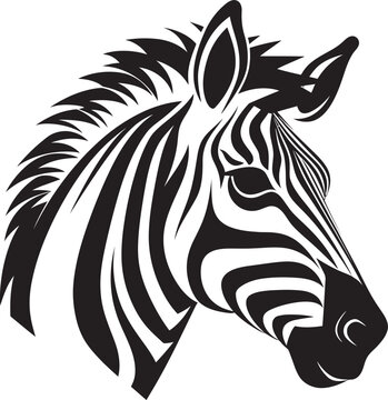 Expressive Grace Zebra Vector ArtworkVectorized Zebra Splendor Black Magic