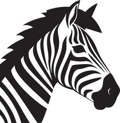 Zebra Vector Magic Black and White StyleLinear Charm Zebra Vector Imagery