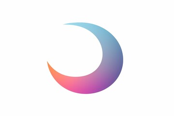 Obraz na płótnie Canvas Abstract crescent moon logo, featuring clean vectors, minimalistic style, playful colors, HD capture, isolated on white solid background