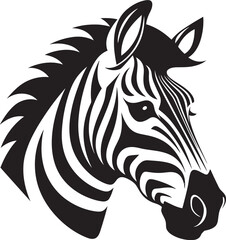 Sleek Zebra Design Vector EditionMonochromatic Beauty Zebra Showcase