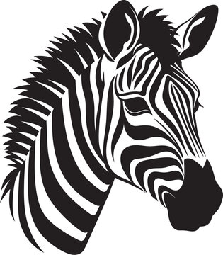 Expressive Lines Vector Zebra PortraitGraphic Safari Zebra Vector Illustration