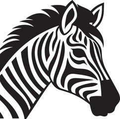 Sleek Zebra Design Vector ArtistryMonochromatic Beauty Zebra Vector Gallery