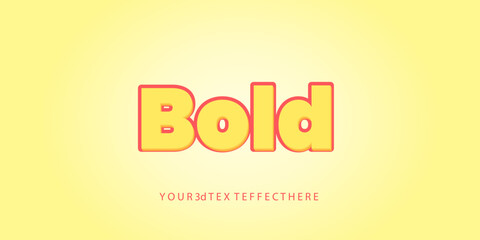 Bold yellow and orange color 3d text effect template design