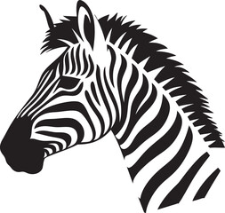 Expressive Zebra Illustration Vector MagicSleek Zebra Design Black and White Style