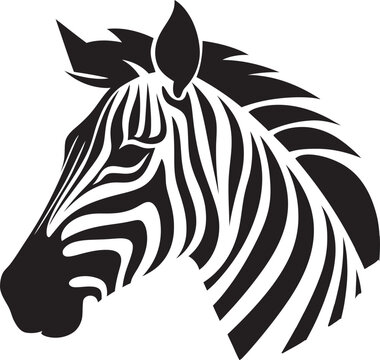 Vectorized Monochrome Zebra Vector SketchDynamic Wildlife Zebra Vector Portraits