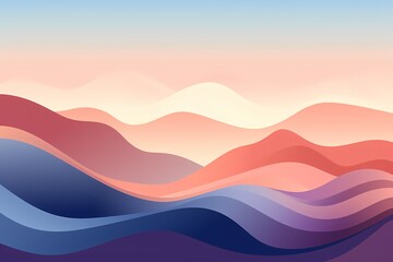 Abstract vector illustration of a mountain range, with bold lines and a calming solid color background