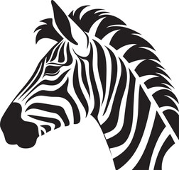 Fototapeta na wymiar Zebra Elegance Vector Black IllustrationLinear Magic Zebra Vector Representation