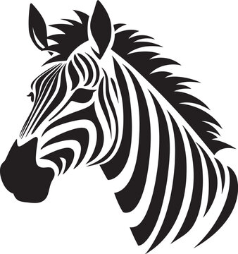 Graphic Zebras Vector Black IllustrationWild Contrast Zebra Vector Design