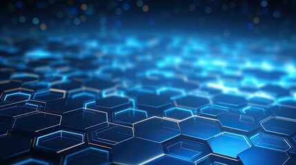 Fototapeta premium an abstract blue technology-themed background composed of hexagonal shapes, the intricate patterns and futuristic feel, emphasizing the technological essence of the design.