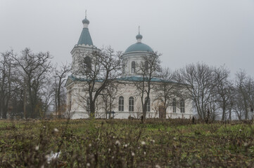Trinity Church in the Russian outback. Cloudy day, soft light