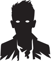 Sinister Chaos Black Vector Zombie IllustrationWretched Shadows Vector Black Zombie Assembly