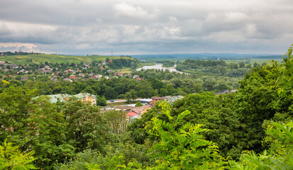 Obraz premium Halych townscape from castle, Ukraine.