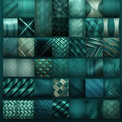 teal different pattern illustrations