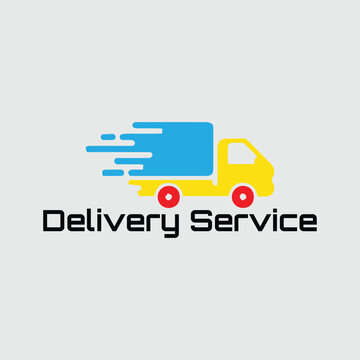 delivery service logo design vector 