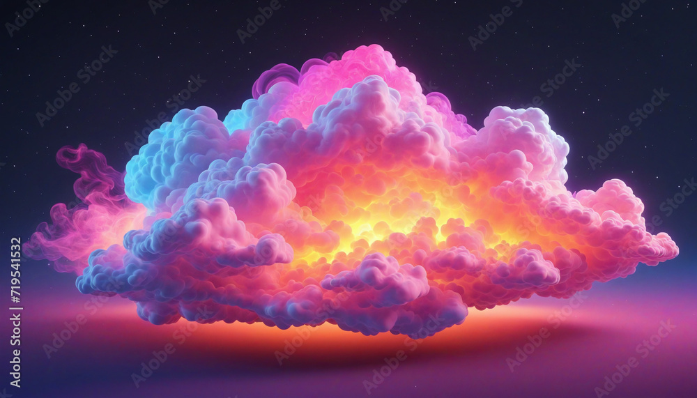 Canvas Prints vibrant 3d neon cloudscape abstract background