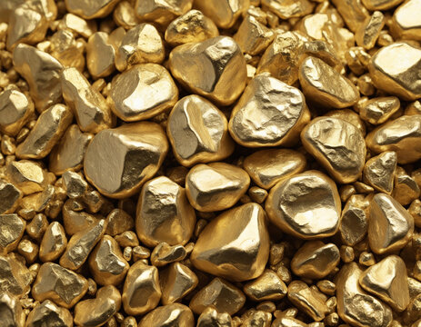 Golden nugget image with no background, isolated, created using generative technology