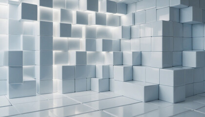 Light Azure Blocks Wall Background