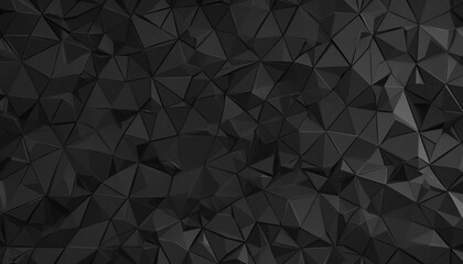 Abstract black polygonal structure, 3d render