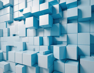 3D rendering of blue cuboids