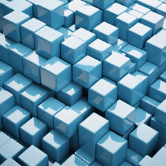 Obraz premium 3D rendering of blue cuboids