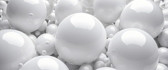 White spherical objects, rendered in 3D