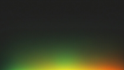 Abstract gradient background with dark, blurry green, orange, yellow, and black colors for web banner design with textured copy space.