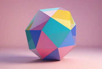 Vibrant geometric design, 3D illustration
