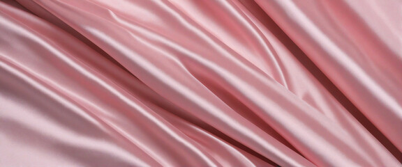 Luxurious pastel pink silk background with satin drapery texture and ample space for copy writing