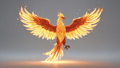 Flaming Phoenix Image, Transparent Background, Bird in Flames