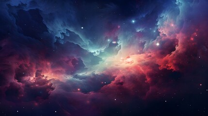 Obraz na płótnie Canvas Nebula Nexus Where Cosmic Elegance Meets Digital Grace