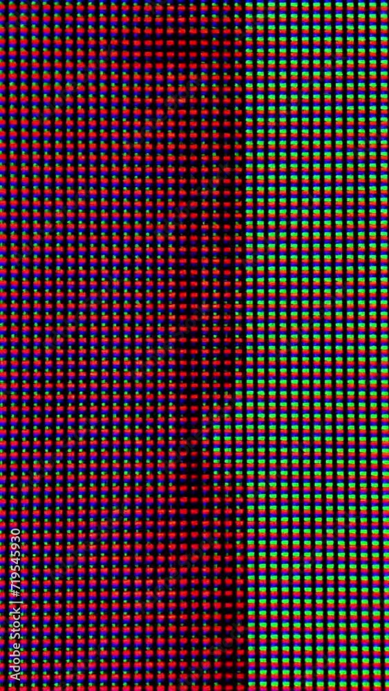 Aufkleber macro of computer monitor or tv screen with real rgb led lcd diodes displaying random glitches - fil