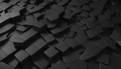 Abstract geometric design with a dark 3D render